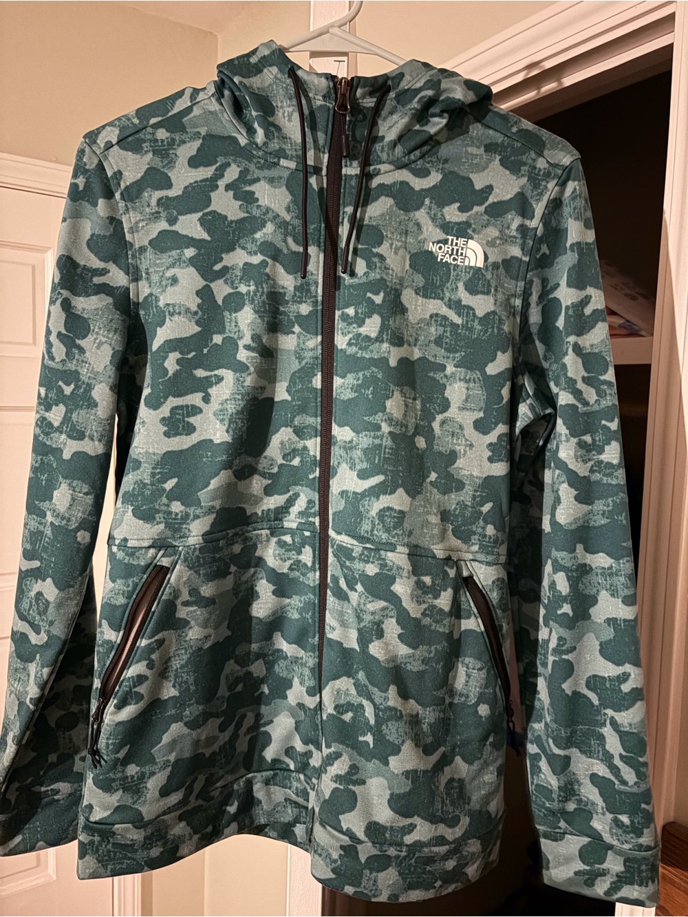 The North Face Green Camo Hooded Utility Jacket